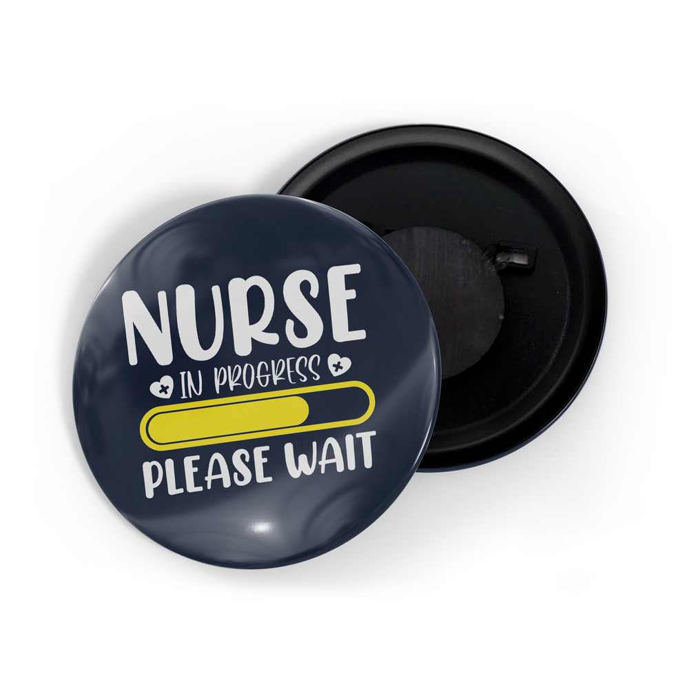 dhcrafts Fridge Magnet Black Nurse In Progress Please Wait Glossy Finish Design Pack of 1 (58mm)